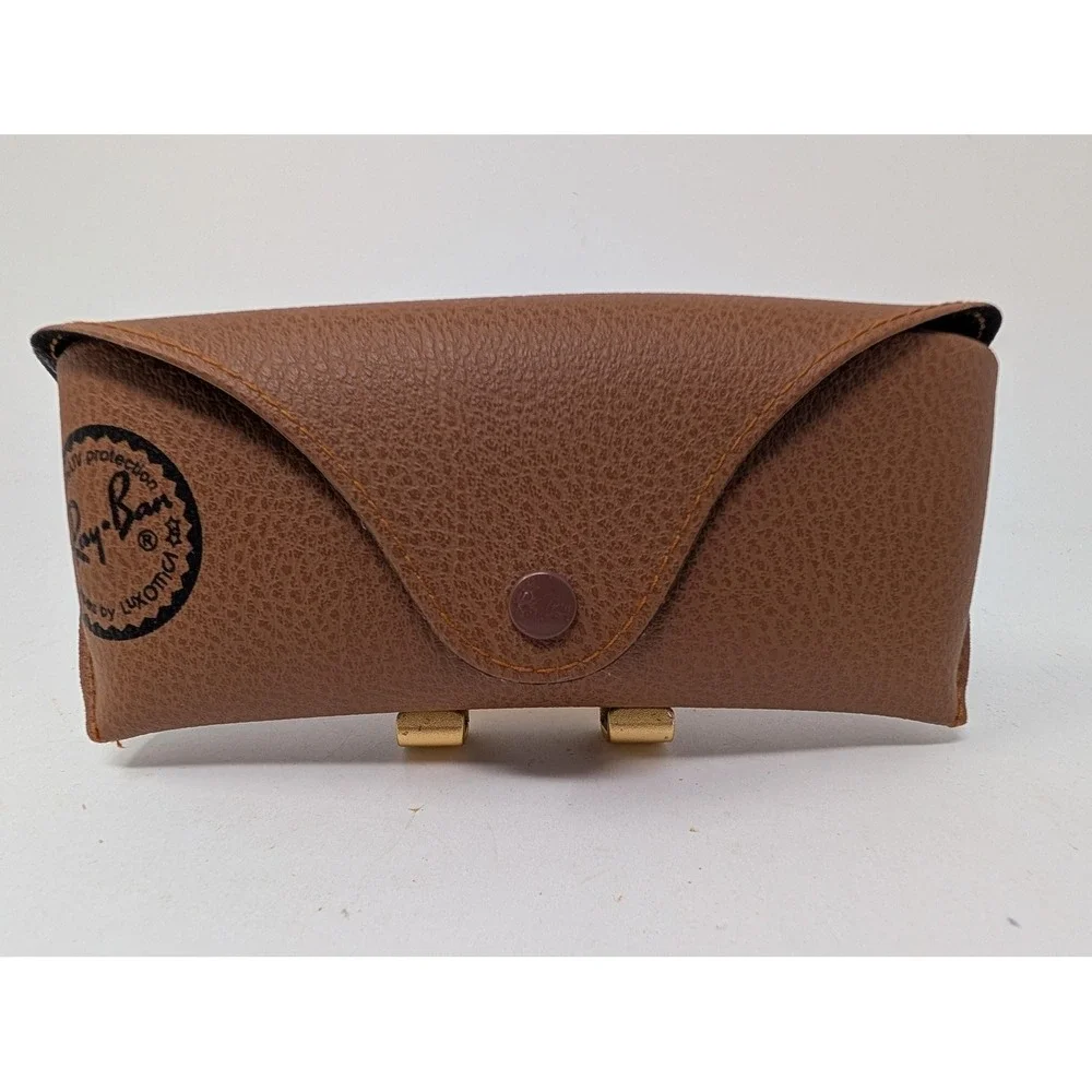 Ray-Ban Brown Hard Case To Fit Sunglasses Faux Leather Snap Flip Top Adult